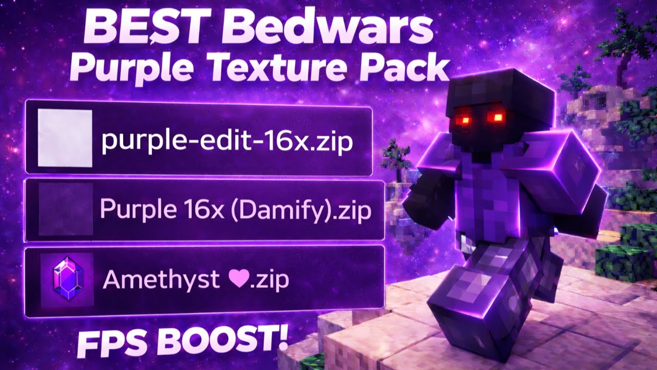 BEST 3 purple bedwars texture pack 1.8.9 | FPS BOOST - YouTube