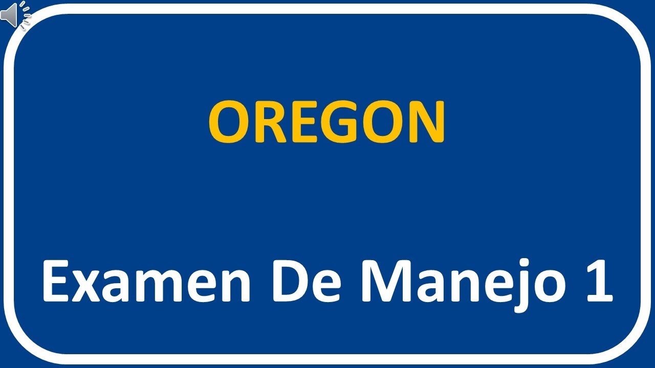 Examen De Manejo De Oregon 1 - YouTube