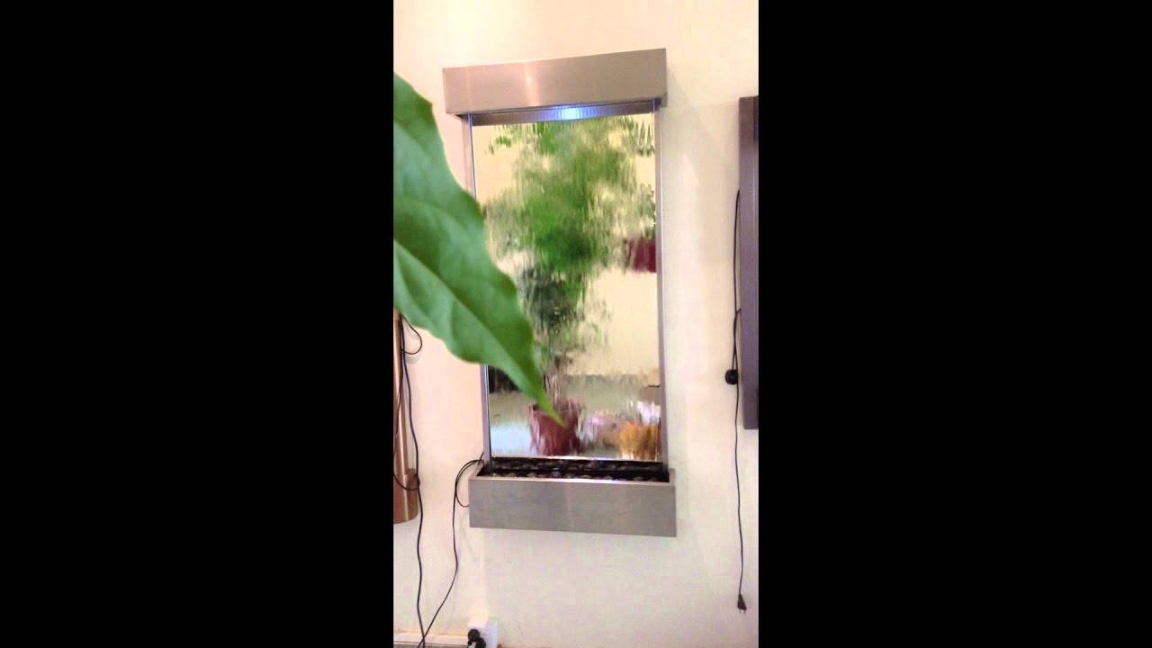 Stainless Steel Wall Mounting Mirror Water Fall Fountain Indoor A344