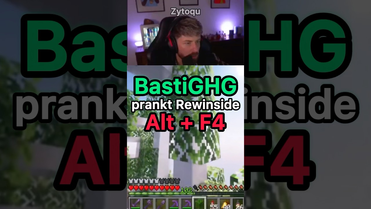 BastiGHG prankt Rewinside mit Alt + F4. Ciao Minecraft 
