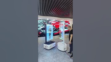 The movable 55-inch transparent #oled #digitalhuman new and old model. Which one do you prefer?