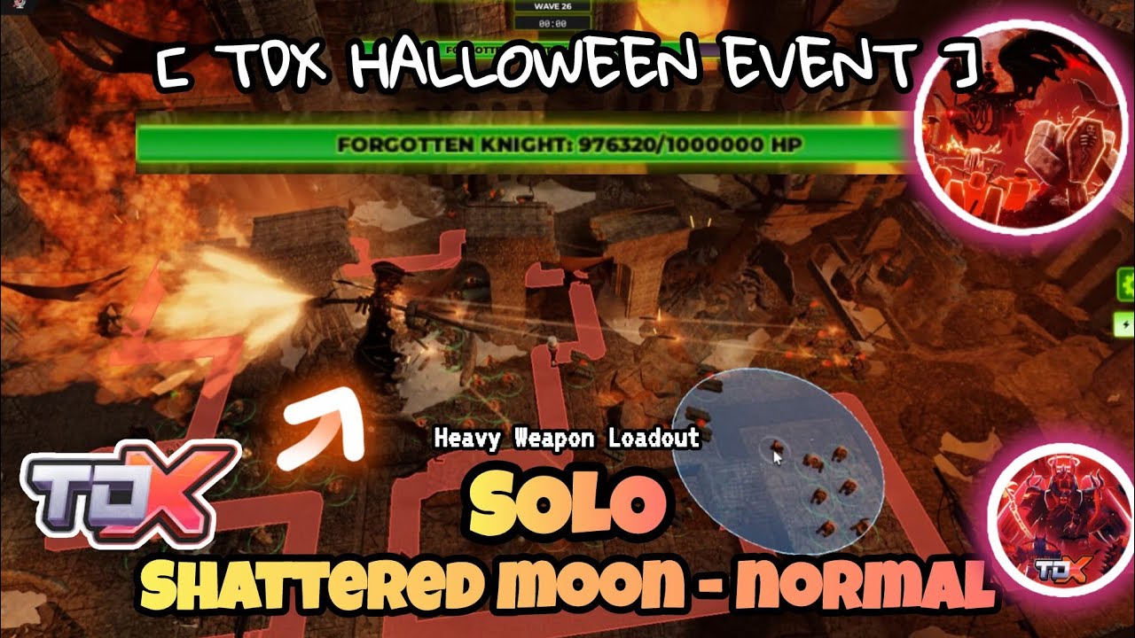 SOLO TDX Halloween EVENT 2025 (Shattered Moon - Normal) [Heavy Weapon Loadout] | Roblox