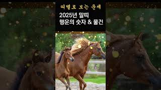 2025년 말띠에게 행운을 가져다주는 숫자&amp; 컬러! 말띠를 대박나게하는 행운의 물건! 올해는 이 물건…