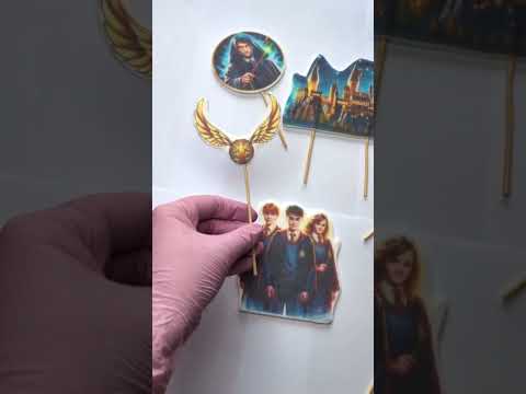 Набір цукрових прикрас топерів на торт Гаррі Поттер, видео 1