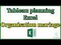 Tableau planning excel organisation mariage fichier planification jour