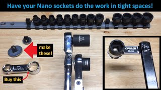 Nano Sockets are cool: use a 3/8' ratchet OR your favorite 17mm wrench! Astro Husky Sunex, TienI