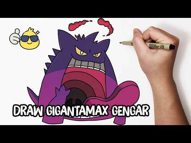 gengar and gigantamax gengar (pokemon) drawn by mian_(3zandora)