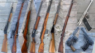 Mauser 1891, 91/30 PU, M1A, SVT-40, 1897 Winchester, Winchester 62, Ruger MKII, C96, Walther P38, A5