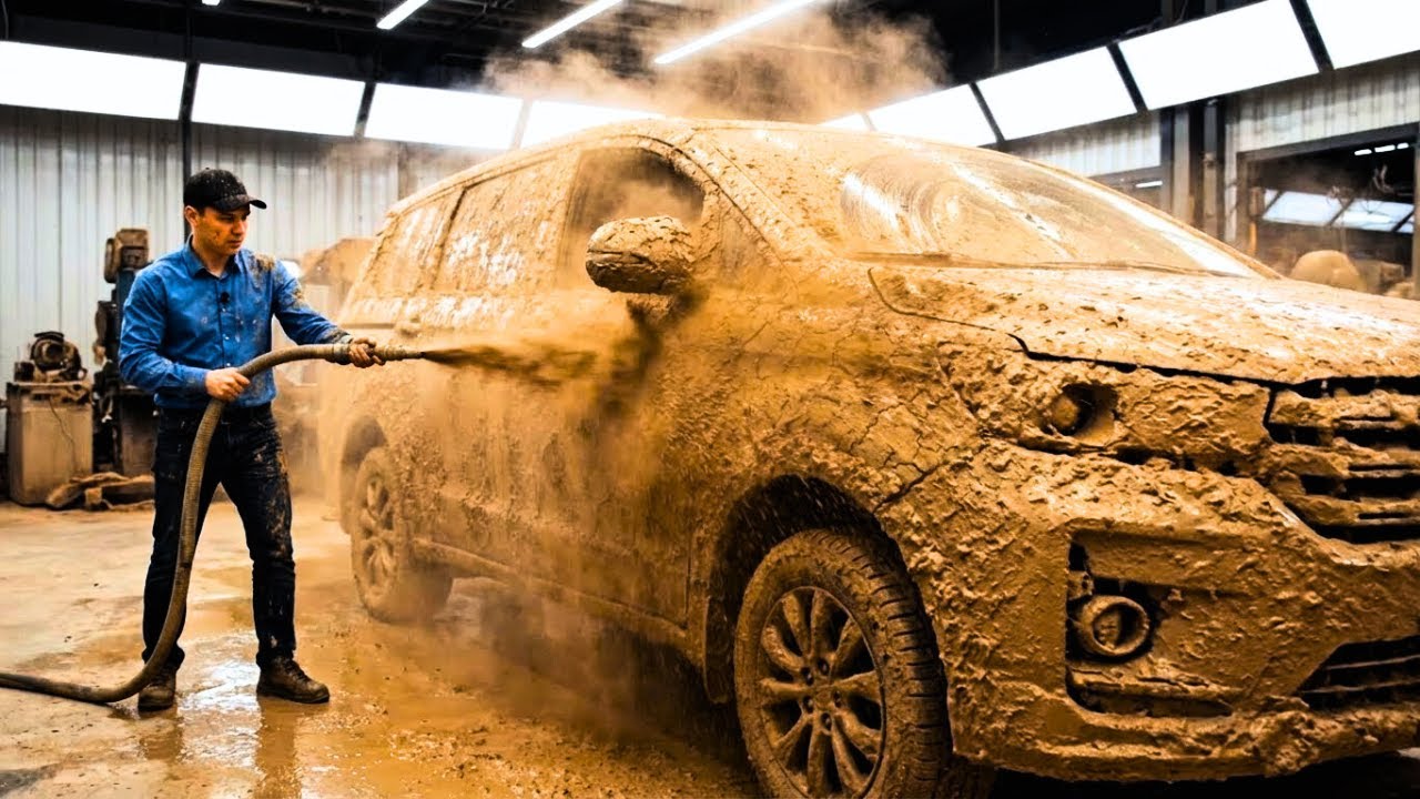 “Extreme Car Cleaning: Watch Us Wash the Dirtiest 8-Seater Ever Found!”