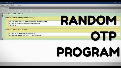 Java/BlueJ Program To Generate Random OTP