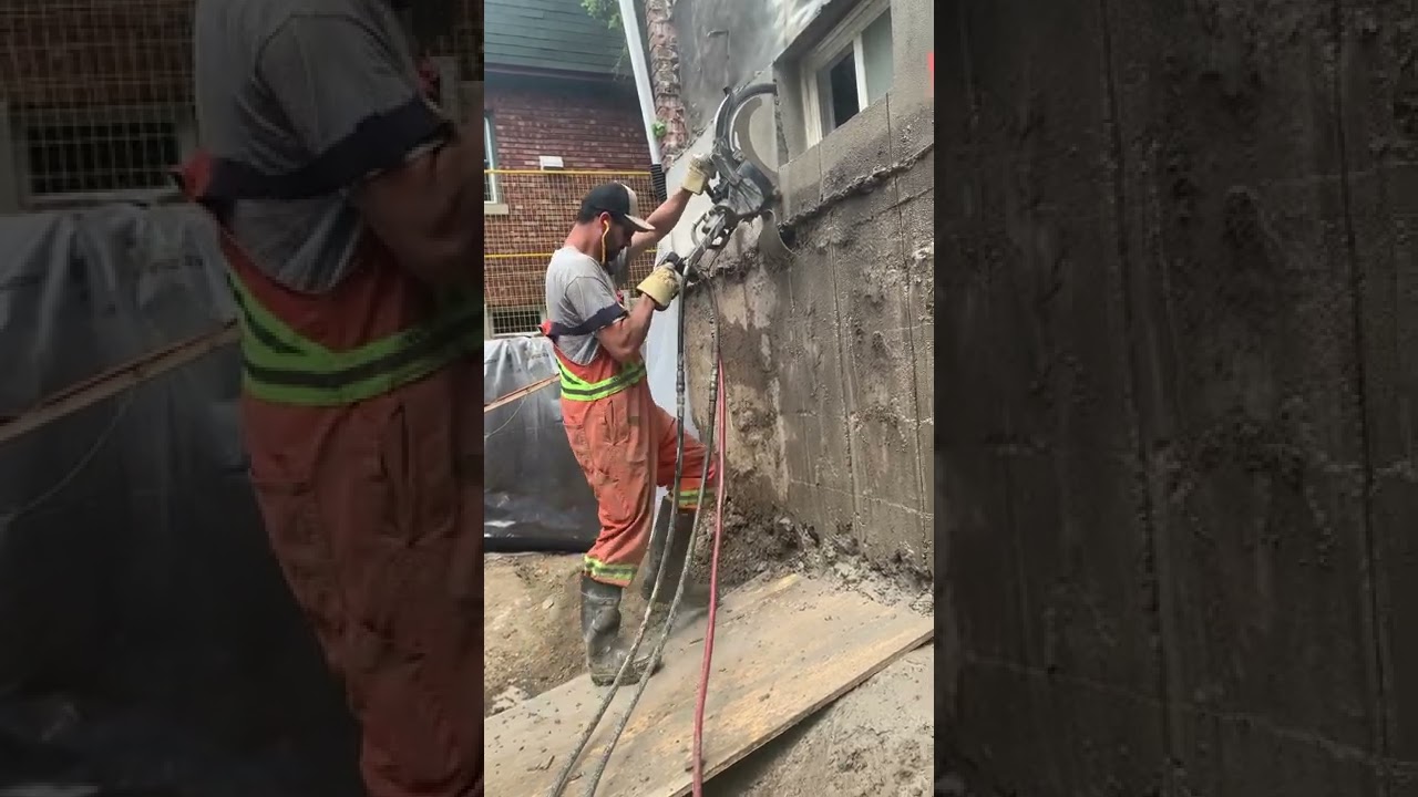 Finishing cuts in 14" thick wall for new Door opening - Dragon Ring Saw