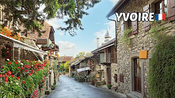 Day at Yvoire🇫🇷 || Relaxing Video || Village of flowers || Switzerland🇨🇭4K