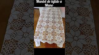 mantel de crochet a cuadros