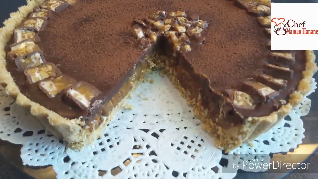 طارطة باردة بالكراميل والكناش بدون فرن وتحضر في دقاءق🌷Tarte au chocolat et caramel
