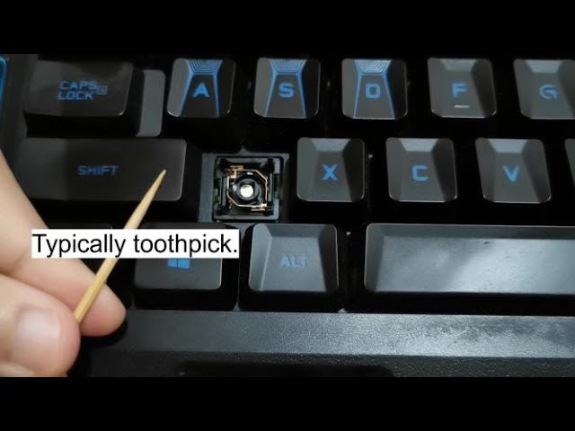 Tålmodighed smække Som regel Fixed! Double typing on Romer-G cancer SW keyboard. No whole disassemble.  Just wire and a toothpick! - YouTube