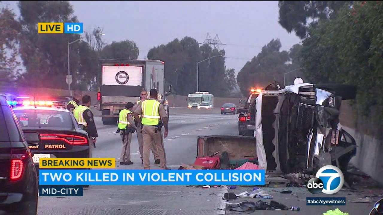 2 killed after truck slams into stalled car on 10 Fwy in Mid-City ...