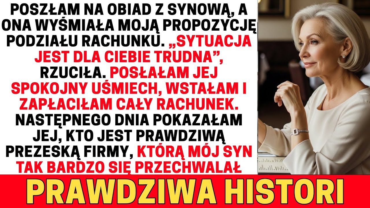 Moja synowa zaśmiała się, gdy zaproponowałam podział rachunku. „Sytuacja jest dla ciebie trudna”…