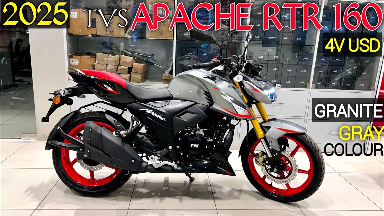 2025 New TVS Apache RTR 160 4v USD😍 | Granite Grey | New Features ...