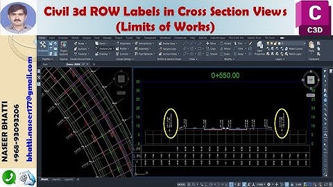 Civil 3d R.O.W. Labels in Cross Section Views Limits of Works