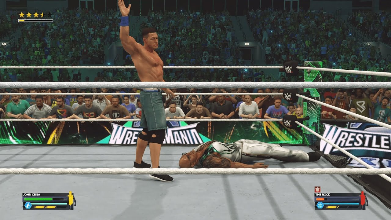JOHN CENA VS ROCK WRESTLEMANIA 40 ARENA WWE 2K24 - YouTube