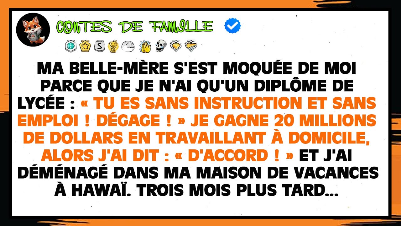 J'ai Partagé Mes 20m$. Puis Ma Mère A Dit : 
