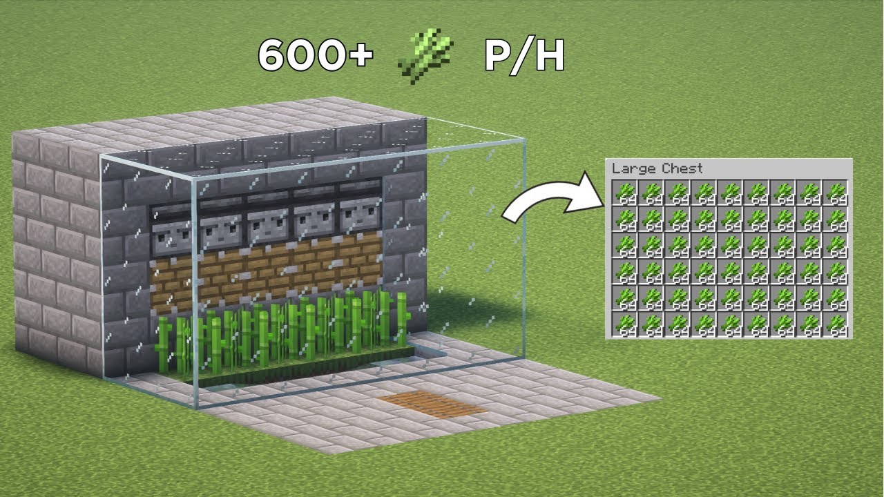 Easy & Fast Automatic Sugar Cane Farm | Minecraft 1.21+ | Java ...