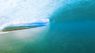 SURFING POV - RIGHT SWELL PROVIDES GOOD TUBES