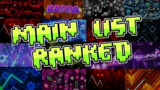 The ENTIRE Main List RANKED Worst to Best (GDD #10) || Geometry Dash