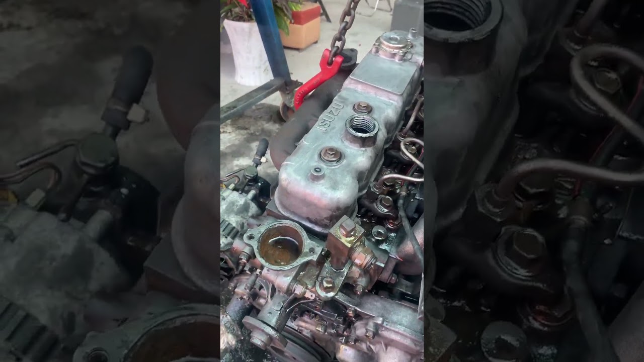 Isuzu 4je1 đời xe cuốc ae cần alo @35955957mot #truongbatri# #dongco# #cogioi#