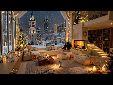 4K Tranquil Christmas Retreat Cozy Apartment Ambience With Relaxing Piano Jazz Music To Work