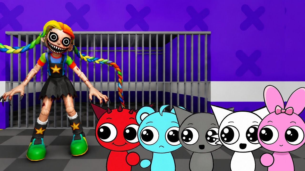 Sprunki Baby Raddy, Sky, Gray, Wenda & Pinki Played Lily Lovebraids ...