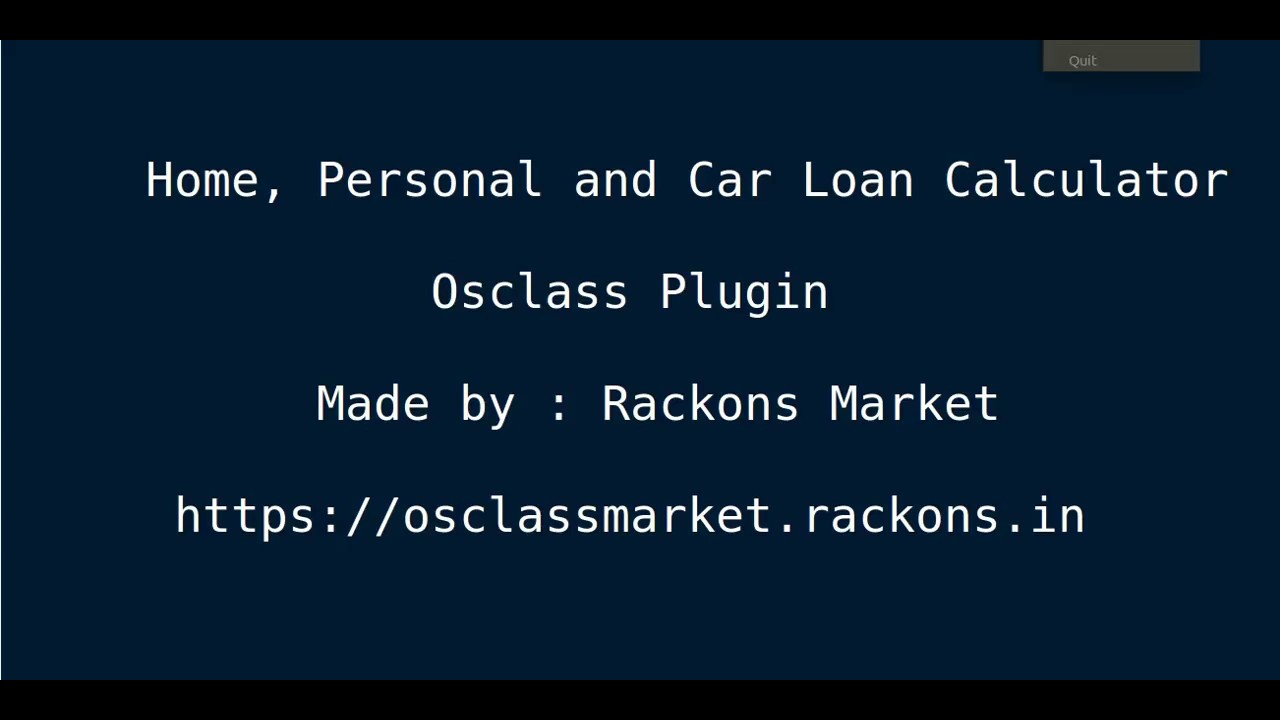 Home, Personal and Car Loan Calculator for Osclass Plugin ...