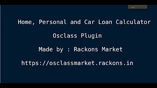 Home, Personal and Car Loan Calculator for Osclass Plugin - Calculator Plugin #osclass #osclassapps screenshot 2