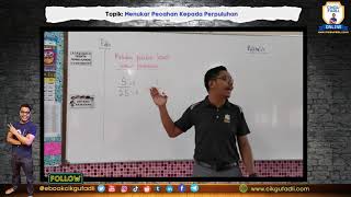 Menukar pecahan kepada perpuluhan.