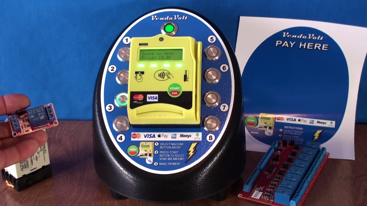 Cashless VendaVolt Mini Push Button Timer Payment Kiosk