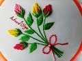 Rose Bud Bouquet Embroidery | Bouquet de Botones de Rosa | Hand Embroidery Tutorial by Artesd'Olga