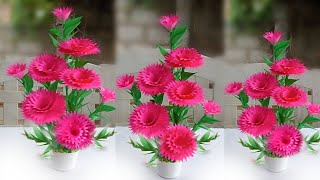 diy home decoration paper flower / art and craft with paper flower / handmade paper flower