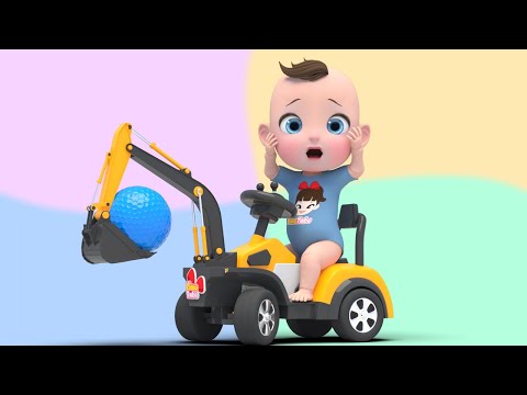 Color Construction Vehicles Finger Family English Song Kids Nursery Rhymes | Super Lime And Toys