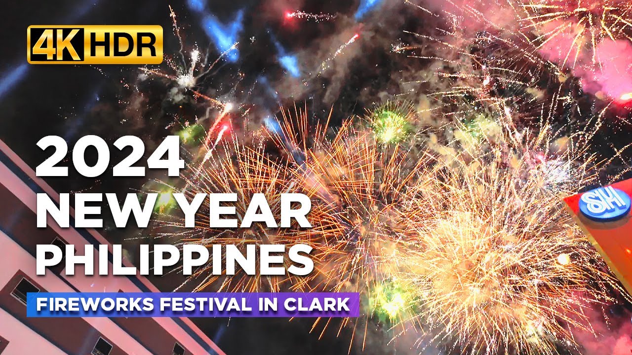 NEW YEAR 2024 in Philippines! Watch the Dazzling FIREWORKS FESTIVAL at SM Clark Skyline【4K HDR】