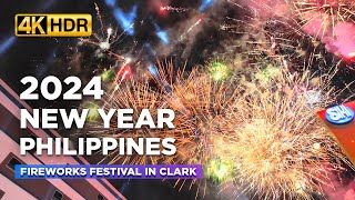 NEW YEAR 2024 in Philippines! Watch the Dazzling FIREWORKS FESTIVAL at SM Clark Skyline【4K HDR】