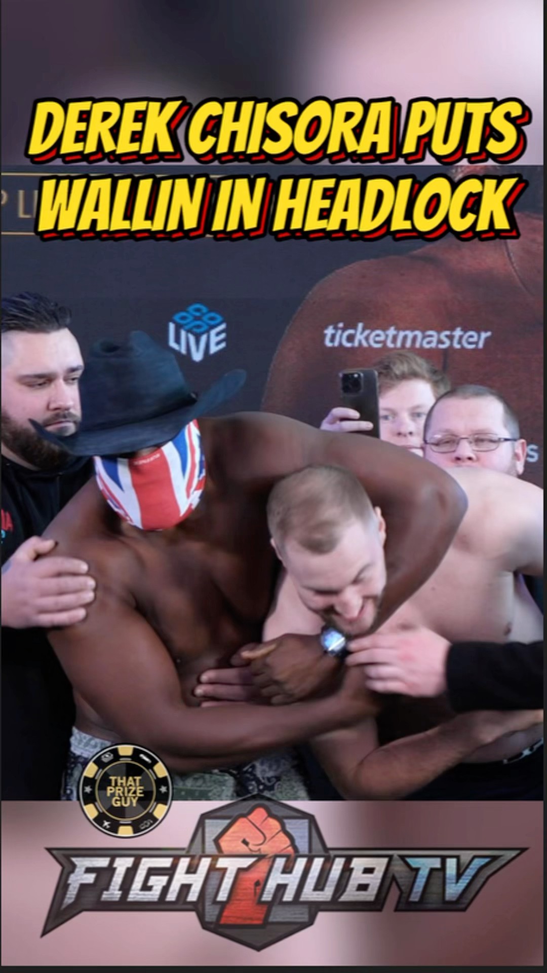 Chisora PUTS Otto Wallin in HEADLOCK during final weigh in!