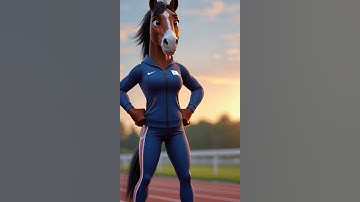 Horse training for a marathon #pets #trending #ai #animation #shorts #video #horse #running #best