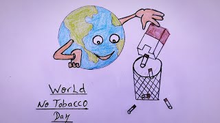 No smoking drawing | How to draw World No tobacco day poster | رسم عن يوم بدون تدخين سهل