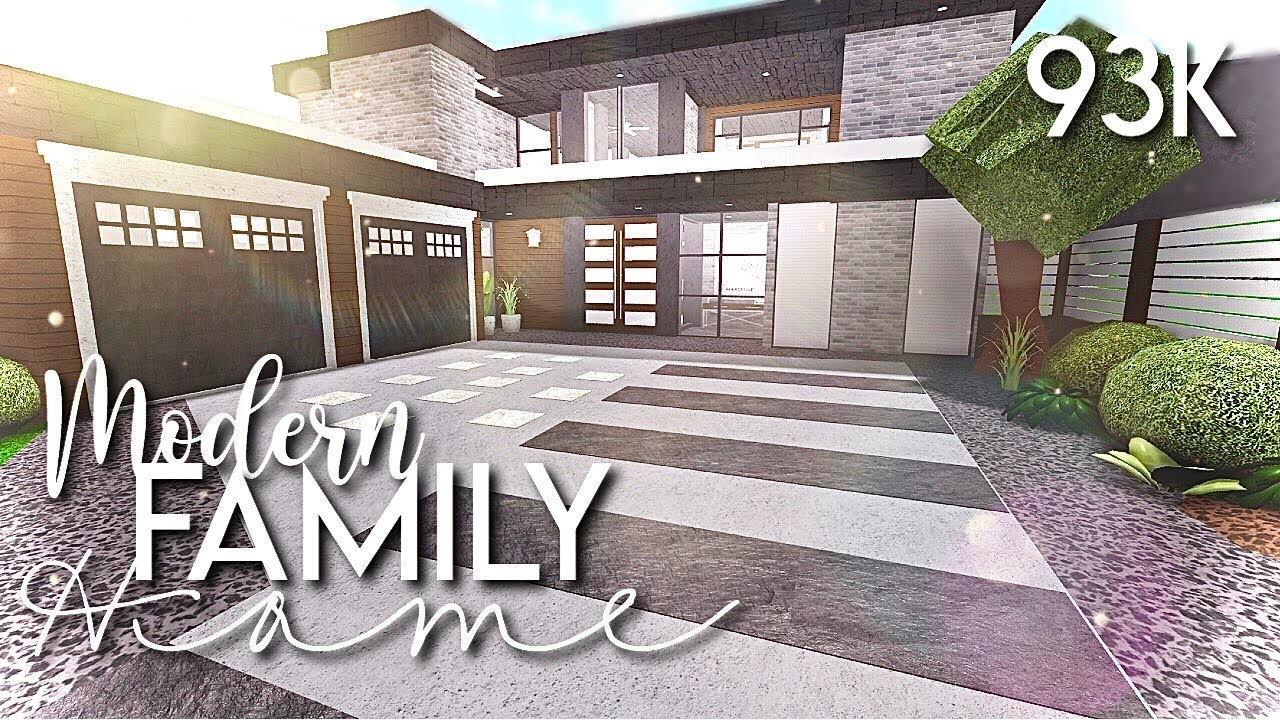 Roblox Bloxburg Modern Family Home 93k House Build Youtube - modern roblox bloxburg houses