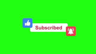 YouTube like subscribe bell icon buttons green screen l End Screen
