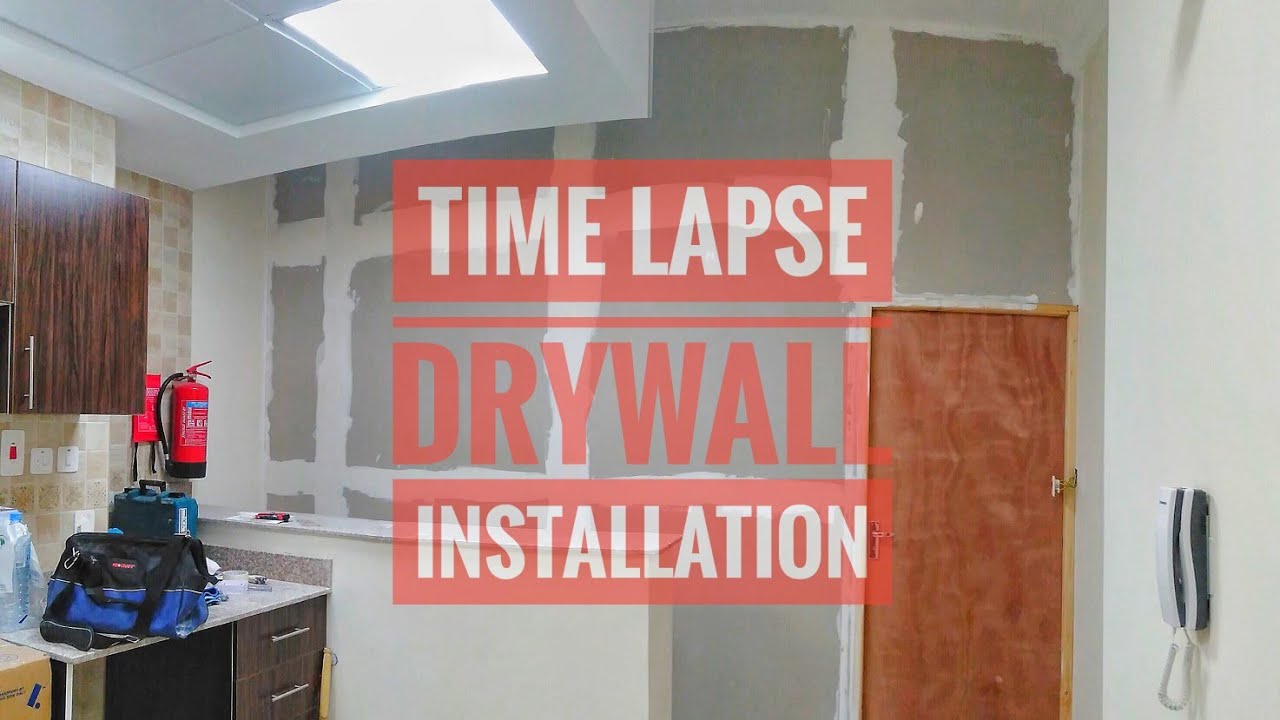 TIME LAPSE GYPSUM BOARD / DRYWALL INSTALLATION - YouTube