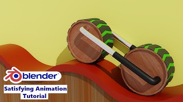 Two connected rolling wheels satisfying animation tutorial in blender - Blender 3.0, blender 3.1