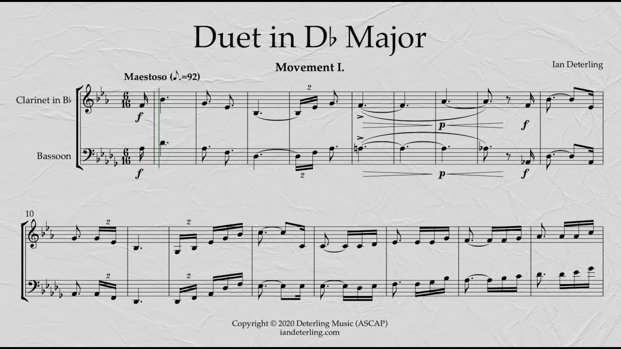 Duet for and Bassoon in DFlat Major YouTube