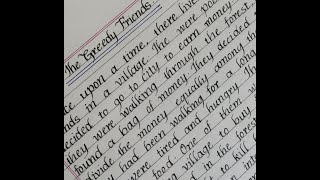 Information #Story_Writing# Moral Story : The Greedy Friends | Story |  Writing Mono Cursive | Educational Hub Guide