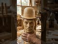 "Carving a Giant Charlie Chaplin Bust from Boxwood 🎩🎬 | Grand Scale Woodworking ASMR"